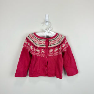 Janie and Jack Fair Isle Reindeer Cardigan 12-18 Months