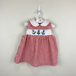 Load image into Gallery viewer, Vintage Samara Smocked Red Anchor Dress 18 Months
