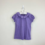 Load image into Gallery viewer, Mini Boden Broderie Collar Jersey Top Aster Purple 7-8
