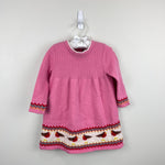 Load image into Gallery viewer, Mini Boden Fair Isle Knitted Dress Pink Robins 2-3
