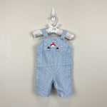 Load image into Gallery viewer, Vintage Blue Striped Guard House Overalls 0-3 Months
