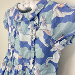 Load image into Gallery viewer, Mini Boden Peter Pan Collar Ruffle Unicorn Dress 3-4

