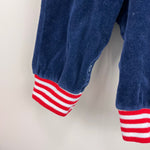 Load image into Gallery viewer, Vintage Thomas Navy Blue Velour Sailor Suit Coverall 3-6 Months
