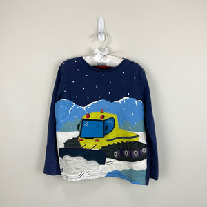 Mini Boden Lift-the-flap Arctic T-shirt Starboard Blue Snow Plough 4-5