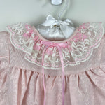 Load image into Gallery viewer, Vintage Pink Lace Ruffle Flower Dress Set 6-9 Months USA
