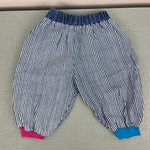 Load image into Gallery viewer, Vintage Little by Little Striped Bubble Jeans 12 Months

