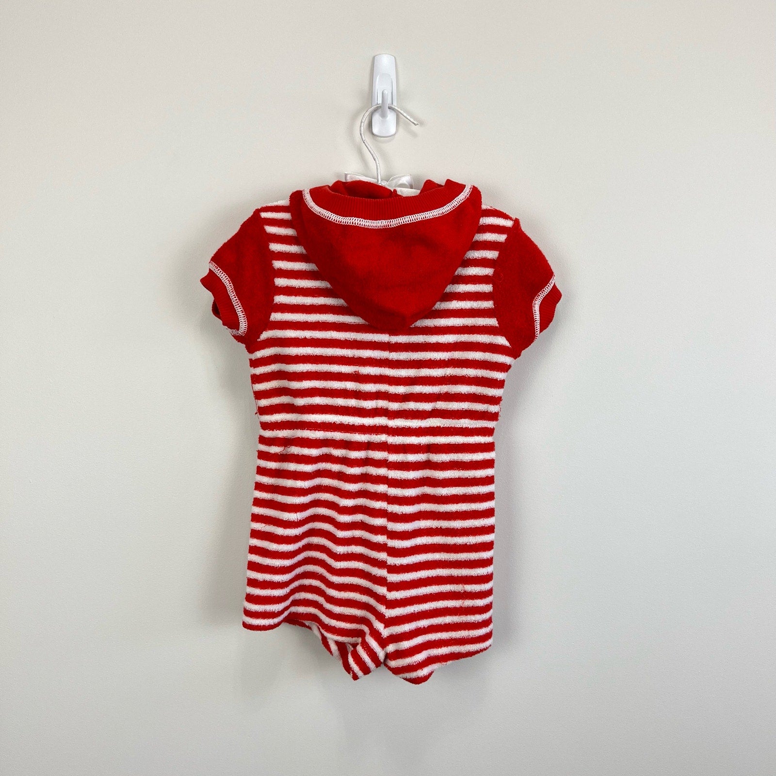 Vintage Carter's Red Striped Terry Romper 24 Months USA