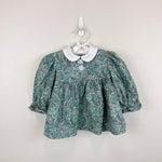 Load image into Gallery viewer, Vintage Janes Green Paisley Floral Lace Dress &amp; Bloomers Set Baby Girl
