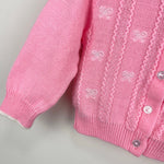 Load image into Gallery viewer, Vintage First Impressions Infants Wear Pink Ruffle Bow Cardigan Sweater 6-9 Months
