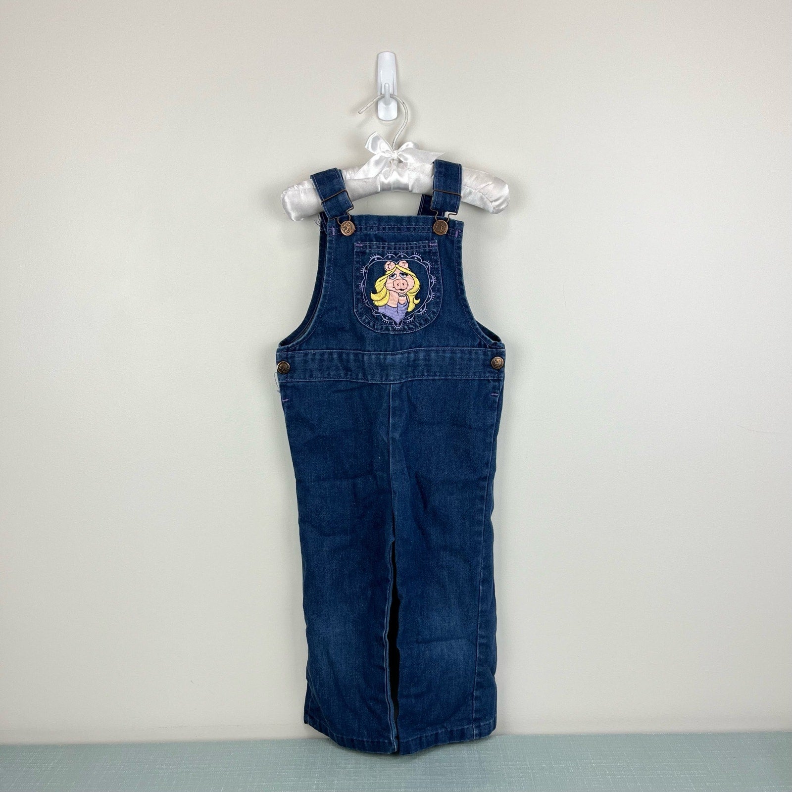 Vintage Calamity Jane Miss Piggy Blue Jean Overalls 3T