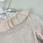 Load image into Gallery viewer, Baby Gap Pink Knitted Ruffle Neck Romper 0-3 Months
