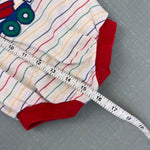 Load image into Gallery viewer, Vintage Healthtex Rainbow Striped Dump Truck Sunsuit Romper 12 Months USA
