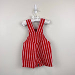 Load image into Gallery viewer, Vintage Happy Kids Red Striped Shortalls 2T
