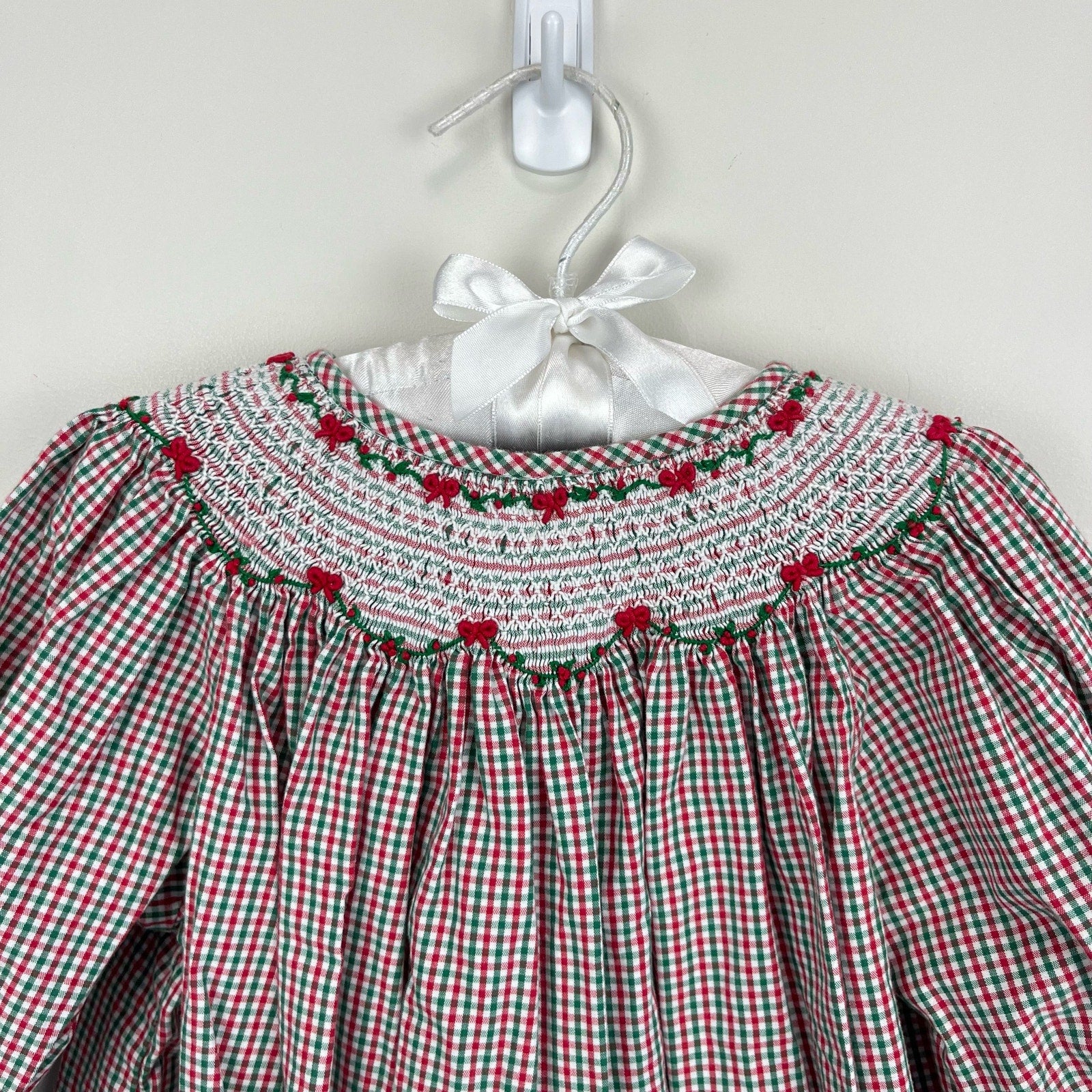 Strasburg Christmas Smocked Bishop Dress 3T