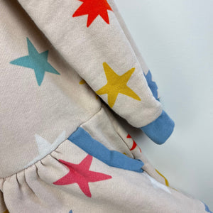 Mini Boden Cosy Printed Sweatshirt Dress Sandpiper Multi Star 6-7