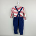 Load image into Gallery viewer, Mini Boden Cord Dungaree Set Starboard Blue Tractors 12-18 Months
