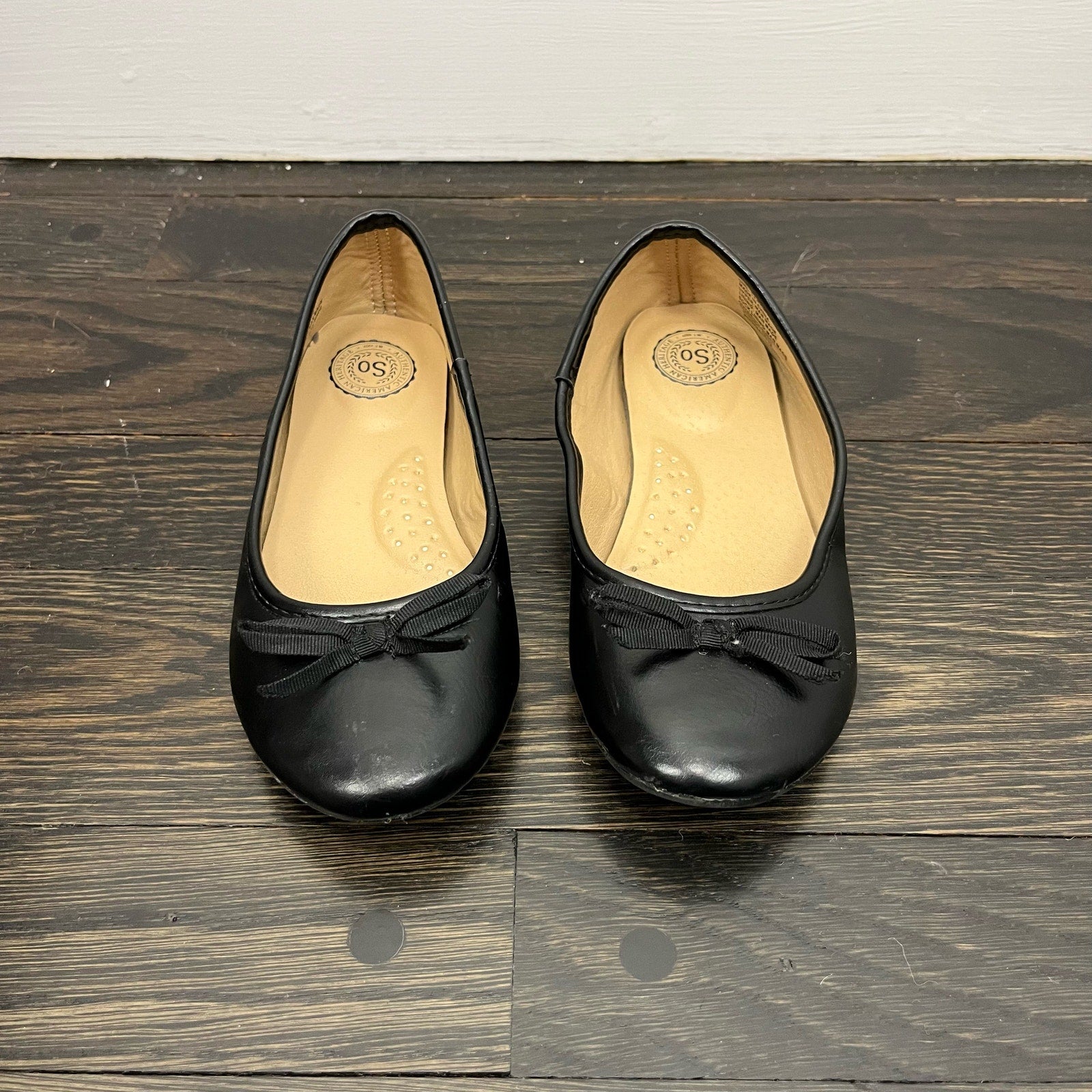 Girls SO Black Bow Ballet Flats 13