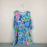 Load image into Gallery viewer, Lilly Pulitzer Girls Pop Up Jungle Hoppin Linn Cold Shoulder Dress Large 8-10
