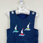 Load image into Gallery viewer, Vintage Applique Sailboat Jon Jon Romper
