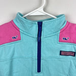 Load image into Gallery viewer, Vineyard Vines Aqua Green Pink Whale Shep Shirt L 14
