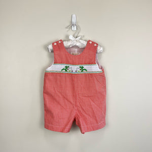 Sir Jon by Rosalina Smocked Alligator Shortall Romper 12 Months