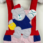 Load image into Gallery viewer, Vintage Red Striped Baseball Bear Sun Suit Romper 18 Months
