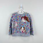 Load image into Gallery viewer, Mini Boden Cosy Applique Sweatshirt Floral Blossom Guinea Pigs 2-3
