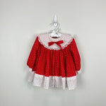 Load image into Gallery viewer, Vintage Red Ruffle Polka Dot Dress Medium USA
