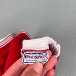 Load image into Gallery viewer, Vintage Doe Spun Red Applique Lion Shortall Romper 3-6 Months
