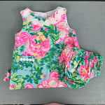 Load image into Gallery viewer, Lilly Pulitzer Baby Lilly Infant Shift Dress Seasalt Blue Fruit Flamingo 3-6 Months

