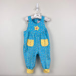 Load image into Gallery viewer, Vintage Gymboree Soft Blue Flower Print Overalls XS 18-24 Months
