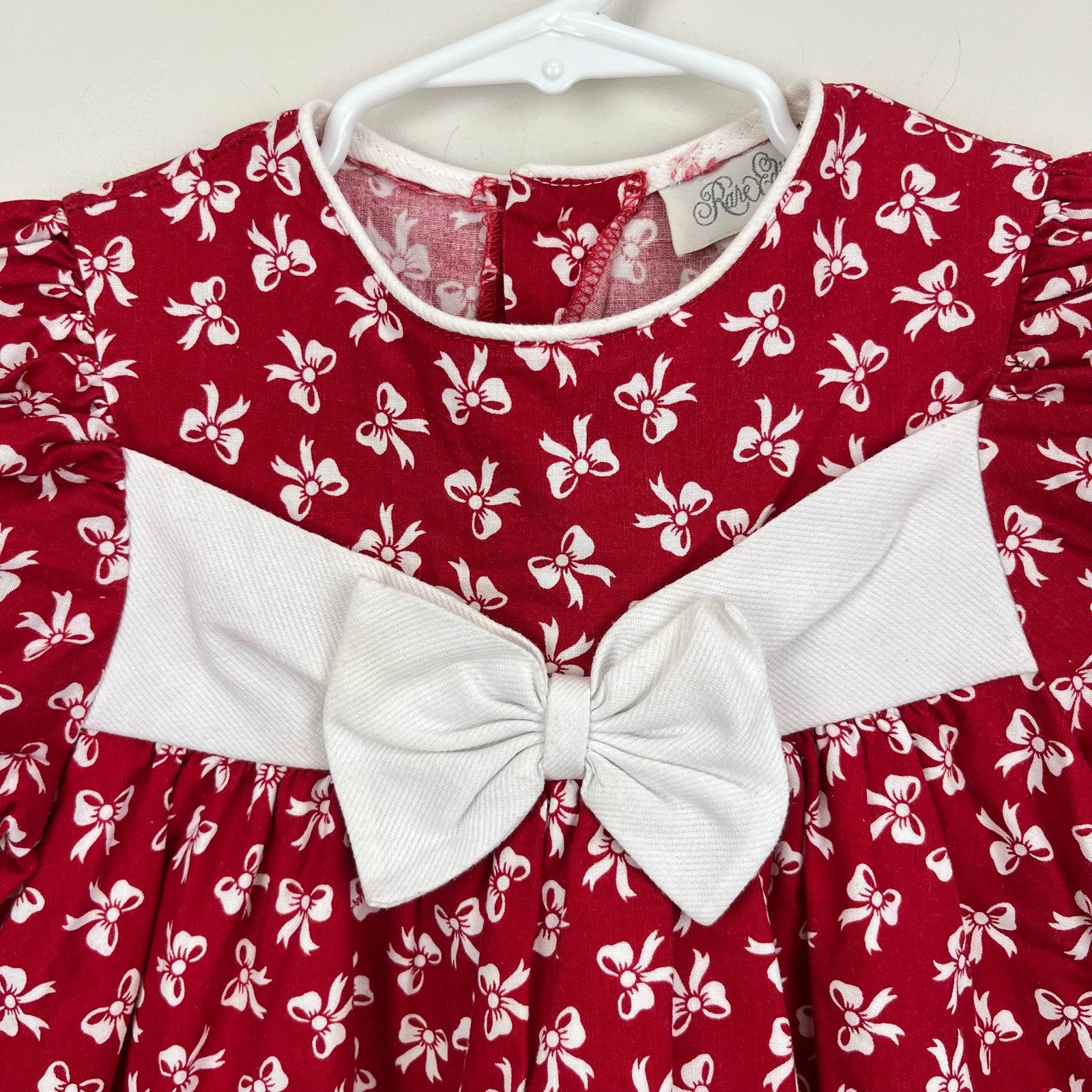 Vintage Rare Editions Red Bow Party Dress 6