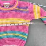 Load image into Gallery viewer, Vintage Lightning Bug Pastel Stripe Sweater 2T USA
