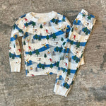 Load image into Gallery viewer, Hanna Andersson Holiday Long John Pajama Set Ski Slope 90 cm 3T
