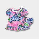 Load image into Gallery viewer, Lilly Pulitzer Girls Dominique Infant Shift Dress Gecko Green Tiger Sunrise 3-6 Months
