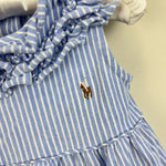 Load image into Gallery viewer, Ralph Lauren Ruffled Knit Bubble Shortall Blue 18 Months
