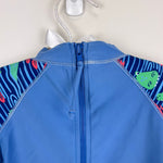 Load image into Gallery viewer, JoJo Maman Bebe Blue Alligator Rash Guard Swim Top 4-5
