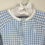 Load image into Gallery viewer, Ralph Lauren Gingham-Print Cotton Footed Coverall Blue White 6 Months
