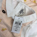 Load image into Gallery viewer, JoJo Maman Bebe 2-Piece Chicks Embroidered Dungarees &amp; Body Set Yellow 6-12 Months NWT
