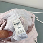 Load image into Gallery viewer, OshKosh B'gosh Pale Pink Heart Bib Overalls 12 Months
