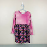 Load image into Gallery viewer, Hanna Andersson Long Sleeve Dress with Pockets Pink Stripe Rainbow 120 cm 6-7
