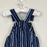 Load image into Gallery viewer, Hanna Andersson Y2K Blue Striped Shortalls 70 cm 6-12 Months
