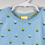 Load image into Gallery viewer, Mini Boden Short Sleeved Pointelle Top Blue Floral 8-9
