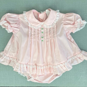 Vintage Nannette Grandma Loves Me Pink Dress Set 9 Months