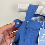 Load image into Gallery viewer, Jacadi Paris Chambray Blue Shortalls 6 Months NWT
