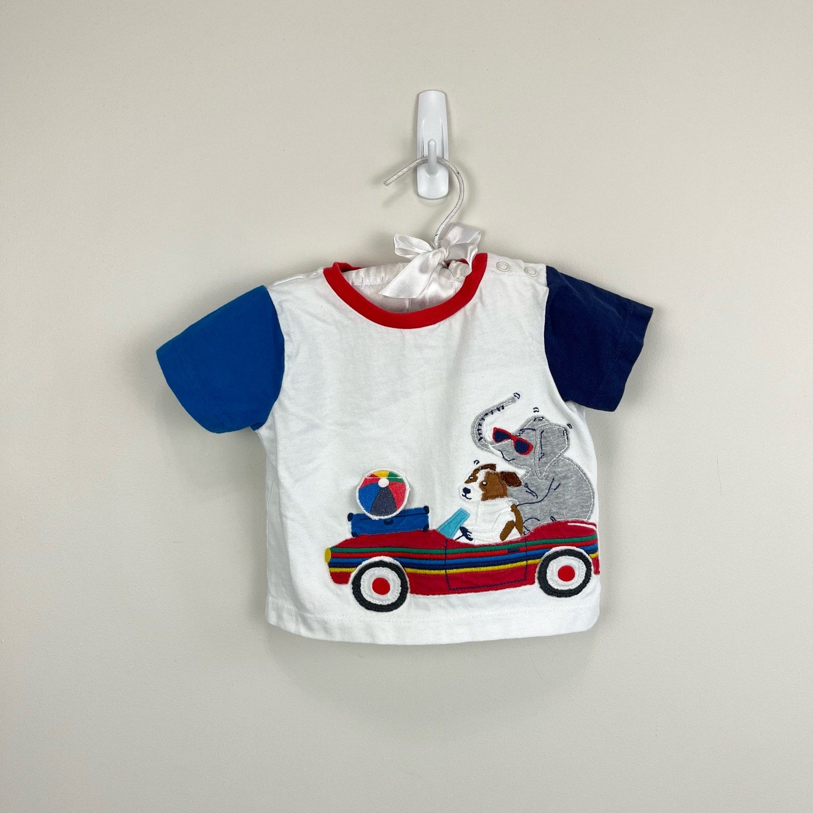 Mini Boden Lift the Flap Applique Beach Car Tee 3-6 Months