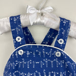 Load image into Gallery viewer, Kayce Hughes Blue Alphabet Sun Suit Bubble Romper 12 Months
