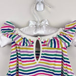 Load image into Gallery viewer, Mini Boden Charlie Pom Jersey Tank Top Rainbow Stripe 7-8
