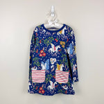 Load image into Gallery viewer, Mini Boden Blue Enchanted Unicorn Jersey Pocket Tunic Dress 6-7
