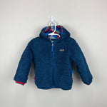 Load image into Gallery viewer, Patagonia Reversible Tribbles Jacket Blue Red Stripes 2T
